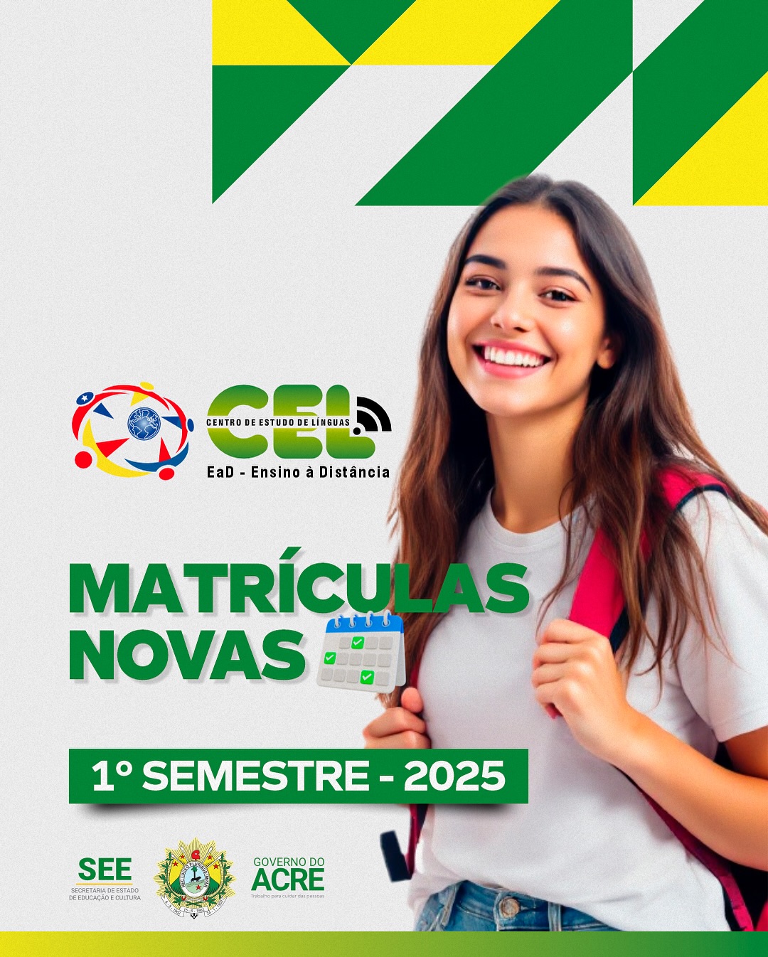 Novas matrículas abertas para o CEL EaD 01